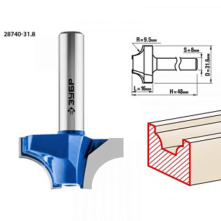 картинка Фреза пазовая фасонная №1, 31,8x16мм ЗУБР от интернет-магазина К1-СТРОЙ
