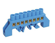 картинка Шина нулевая закрытая 8-контактная синяя ШНИ-8х12-8КС-С iEK/ЭРА от интернет-магазина К1-СТРОЙ