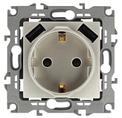 картинка Розетка 2P+E 16A-250В, штор. с 2xUSB 5В-3А шампань, 12-4109-04 Эра 12 от интернет-магазина К1-СТРОЙ