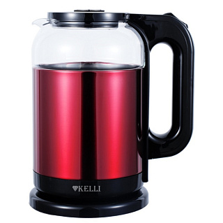 картинка Электрический стеклянный чайник KL-1807 Красный Kelli от интернет-магазина К1-СТРОЙ