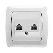 картинка Розетка телефон+интернет CAT5e+TF белый Viko Carmen от интернет-магазина К1-СТРОЙ