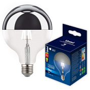 картинка Лампа светодиодная форма шар LED-G125-4W-4000K-E27-CL MIRROR-CHROME PLS02WH прозрачная колба с зеркальным отражателем. Серия Sky. Белый свет 4000K ТМ Uniel от интернет-магазина К1-СТРОЙ