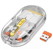 картинка Мышь беспроводная двухрежимная 2.4G Bluetooth+USB прозрачная серая бесшумная GM35 Hoco от интернет-магазина К1-СТРОЙ