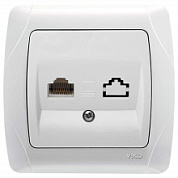 картинка Розетка компьютерная 1XRJ45 CAT5E белая Viko Carmen от интернет-магазина К1-СТРОЙ