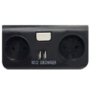 картинка Разветвитель сетевой 2 гнезда 2хUSB с выключателем ADU03 Электро от интернет-магазина К1-СТРОЙ