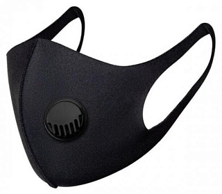 картинка Маска защитная с клапаном черная, Fashion от интернет-магазина К1-СТРОЙ