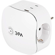 картинка Разветвитель электрический на 3 розетки + 3 USB A+C с заземлением со шторками 16А белый SP-3e-3USBAC-W ЭРА от интернет-магазина К1-СТРОЙ
