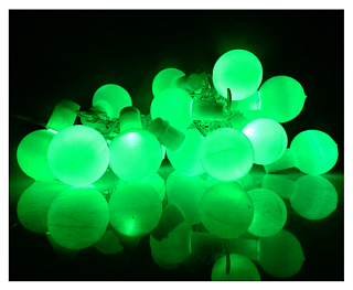 картинка Гирлянда шар зеленый, прозрачный шнур 100L 9м от интернет-магазина К1-СТРОЙ