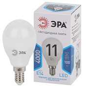 картинка Светодиодная лампа STD LED P45-11W-840-E14 E14 / Е14 11Вт шар нейтральный белый свет ЭРА от интернет-магазина К1-СТРОЙ