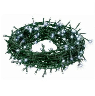 картинка Светодиодная гирлянда холодный свет 100 ламп зеленый шнур 5м. от интернет-магазина К1-СТРОЙ