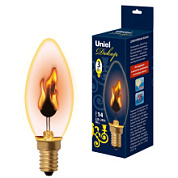 картинка Лампа декоративная с типом свечения эффект пламени IL-N-C35-3-RED-FLAME-E14-CL Uniel от интернет-магазина К1-СТРОЙ