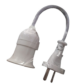 картинка Переходник вилка-патрон E27 гибкий 250мм c выключателем Электро от интернет-магазина К1-СТРОЙ