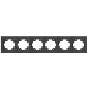 картинка Рамка шестиместная графит А1043-Gr Афина Universal от интернет-магазина К1-СТРОЙ
