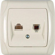 картинка Розетка телефон+интернет CAT5e+TF крем Viko Carmen от интернет-магазина К1-СТРОЙ