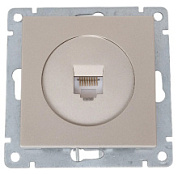 картинка Компьютерная одноместная розетка серия "Афина", с/у, 1а, RJ45, шампань еврослот А0051-Br UNIVersal от интернет-магазина К1-СТРОЙ