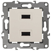 картинка 12-4110-02  ЭРА Устройство зарядное USB, 230В/5В-2100мА, IP20, Эра12, слоновая кость от интернет-магазина К1-СТРОЙ