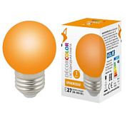 картинка Лампа декоративная светодиодная LED-G45-1W-ORANGE-E27-FR-С Volpe от интернет-магазина К1-СТРОЙ