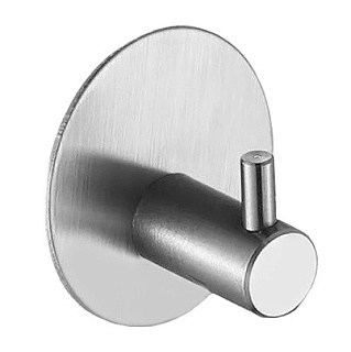 картинка Крючок круг настенный самоклеящийся матовое хром LORI от интернет-магазина К1-СТРОЙ