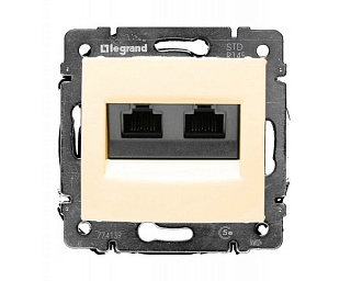 картинка Розетка интернет+интернет 2×RJ45 UTP слоновая кость Legrand Valena от интернет-магазина К1-СТРОЙ