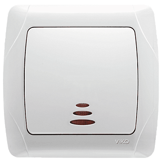 картинка Выключатель 1-клавишный с подсветкой Viko Carmen от интернет-магазина К1-СТРОЙ