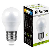 картинка Лампа светодиодная LB-550 Шар E27 9W 175-265V 4000K 25805 Feron от интернет-магазина К1-СТРОЙ