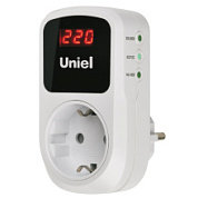 картинка Реле напряжения однофазное 16А. 3500Вт. с заземлением. Белый. UBR-E35 Uniel от интернет-магазина К1-СТРОЙ