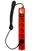 картинка Сетевой фильтр 6 гнезд 3м красный Power cube от интернет-магазина К1-СТРОЙ