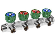 картинка Коллектор 3/4" х 1/2" на 4 выхода “плоское уплотнение”, (ВР-НР) FK 3824 3412 ТР FAR от интернет-магазина К1-СТРОЙ