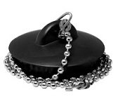 картинка Пробка ПВХ с цепочкой 50 см для ванн с нержавеющим выпуском, ВИРПЛАСТ от интернет-магазина К1-СТРОЙ