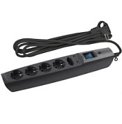 картинка Сетевой фильтр SFU-5es-2m-B с заземлением с выключателем 5 розеток 2м 2хUSB 10А черный ЭРА от интернет-магазина К1-СТРОЙ