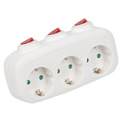 картинка Разветвитель сетевой с выключателем с-з. 3 гнезда. 16А. 3500Вт. Белый.  S-GES3-16OB WHITE Uniel от интернет-магазина К1-СТРОЙ