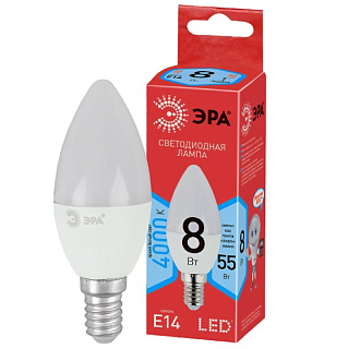 картинка Лампа светодиодная ЭКО 8w E14 4000k Led ЭРА свеча от интернет-магазина К1-СТРОЙ
