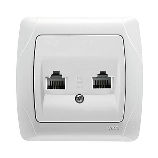 картинка Розетка телефон+интернет CAT5e+TF белый Viko Carmen от интернет-магазина К1-СТРОЙ