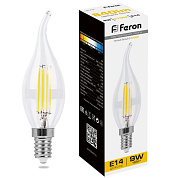 картинка Лампа светодиодная LB-74 Свеча на ветру E14 9W 2700K прозрачная 25960 Feron от интернет-магазина К1-СТРОЙ