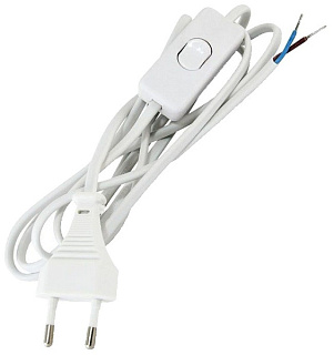 картинка Шнур с выключателем 2м белый SQ1305-0001 TDM Electric от интернет-магазина К1-СТРОЙ