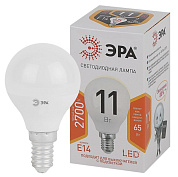 картинка Светодиодная лампа STD LED P45-11W-827-E14 E14 / Е14 11Вт шар теплый белый свет ЭРА от интернет-магазина К1-СТРОЙ