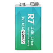 картинка Батарейка крона заряжаемый аккумулятор Type-C 9v. 1300мАч R7 от интернет-магазина К1-СТРОЙ