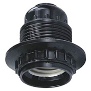 картинка Патрон для ламп 230V E27 с кольцом черный LH110 от интернет-магазина К1-СТРОЙ