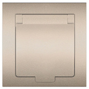 картинка Розетка 1-ая серия "Афина" 16А IP20 с/з с крышкой шампань A0029-Br Universal от интернет-магазина К1-СТРОЙ