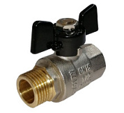 картинка Кран шаровый 1/2" гайка-штуцер бабочка черная ручка WaterMark от интернет-магазина К1-СТРОЙ