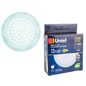 картинка Лампа светодиодная. матовая. Белый свет 4000K LED-GX53-13W-NW-GX53-FR PLZ01WH. ТМ Uniel от интернет-магазина К1-СТРОЙ