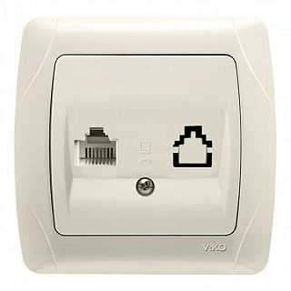 картинка Розетка телефонная RJ11 крем Viko Carmen  от интернет-магазина К1-СТРОЙ
