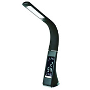 картинка Светильник настольный c часами TLD-542 Black/LED/300Lm/5000K/Dimmer календарем, термометром, 5WTM Uniel от интернет-магазина К1-СТРОЙ