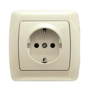 картинка Розетка с заземлением крем Viko Carmen от интернет-магазина К1-СТРОЙ