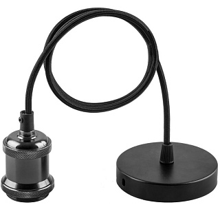 картинка Патрон для ламп со шнуром E27 1м черный от интернет-магазина К1-СТРОЙ