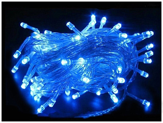 картинка Светодиодная гирлянда 400 ламп 20м синий, прозрачный шнур от интернет-магазина К1-СТРОЙ