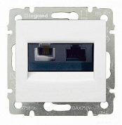 картинка Розетка телефонная+интернет RJ11+RJ45 белый 770080 Legrand Valena от интернет-магазина К1-СТРОЙ