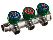 картинка Регулирующий коллектор, 3/4" ВР-НР с 3 отв. 1/2" НР межосев. 45 мм, плск. упл FK 3822 3412TP FAR от интернет-магазина К1-СТРОЙ