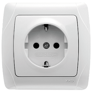 картинка Розетка с заземлением белая Viko Carmen от интернет-магазина К1-СТРОЙ