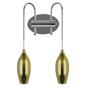 картинка 803828*** (MВ2098S-2G) Бра PENTOLA 2х25W G9 ХРОМ/ОЛИВКОВЫЙ (в комплекте) от интернет-магазина К1-СТРОЙ